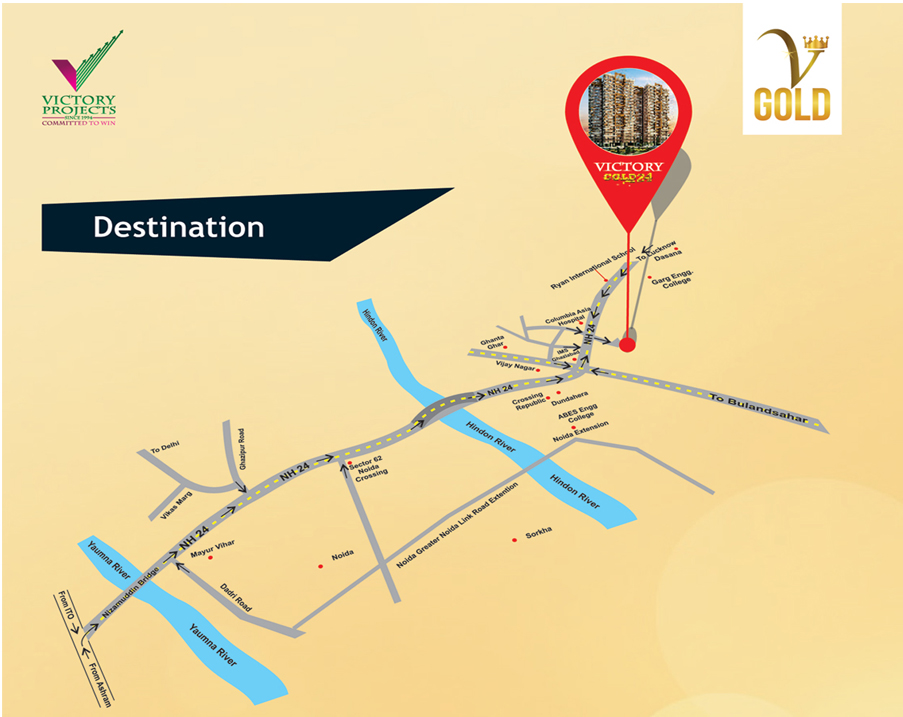 Victory Gold Location Map Image