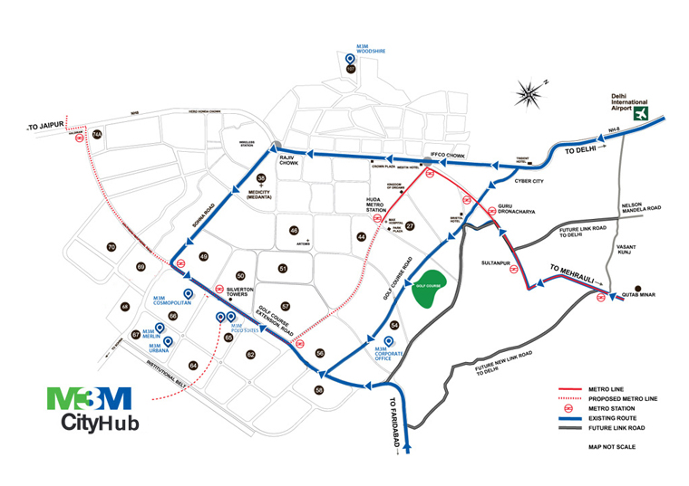M3M City Hub Location Map Image