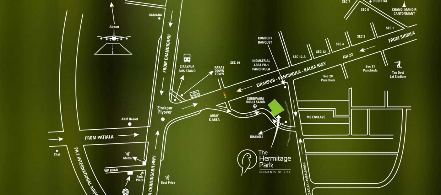 The Hermitage Park Location Map Image