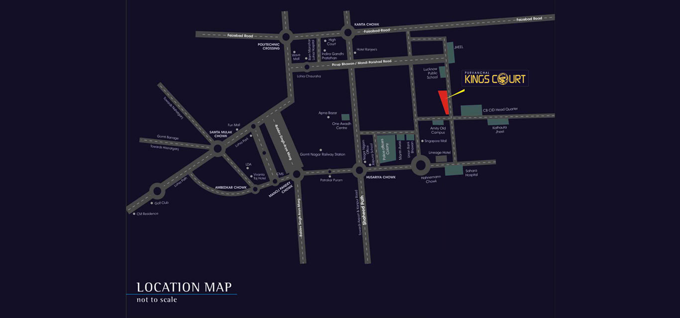 Purvanchal Kings Court Location Map Image