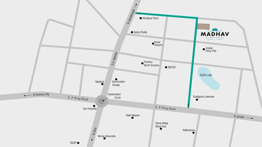 Madhav Bungalows Location Map Image