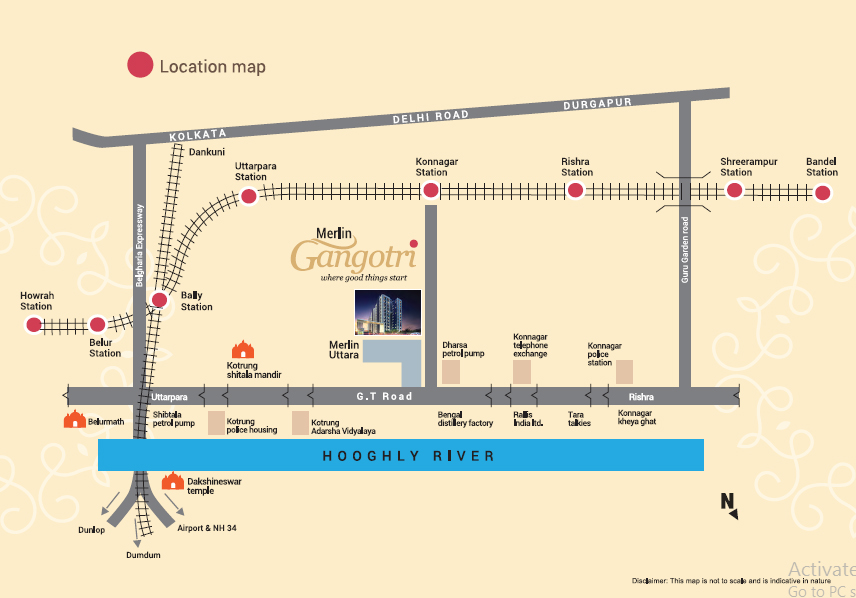 Gangotri Kolkata Location Map Image