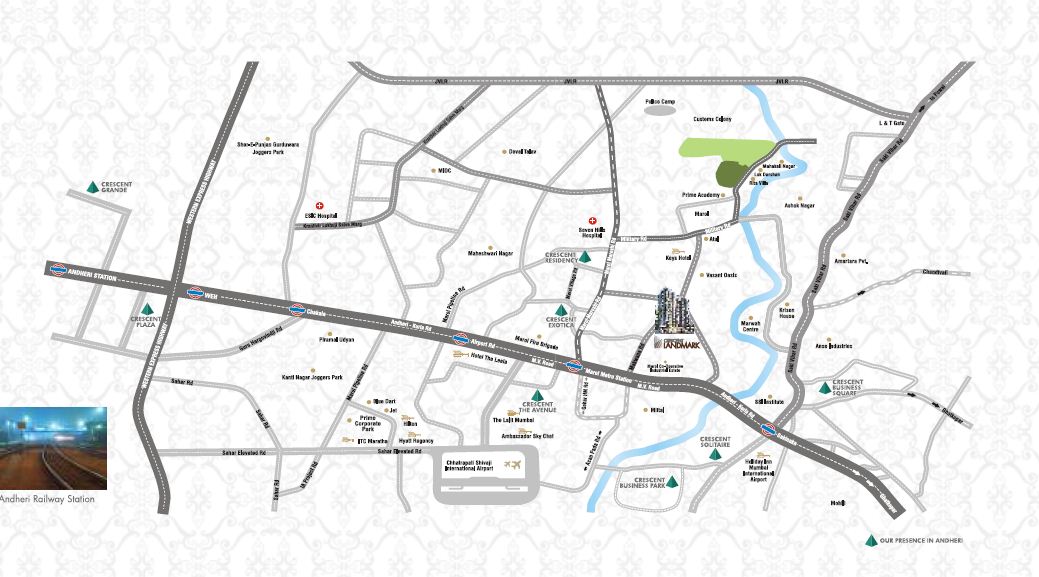 Crescent Landmark Location Map Image