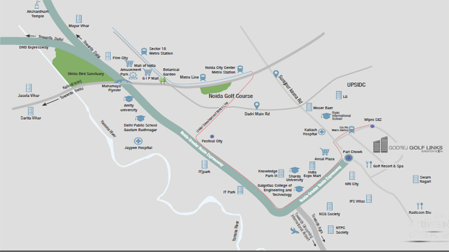 Godrej Golf Links Evoke Villas Location Map Image