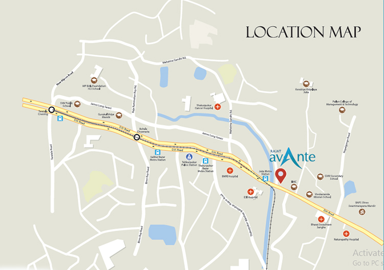 Rajat Avante Location Map Image