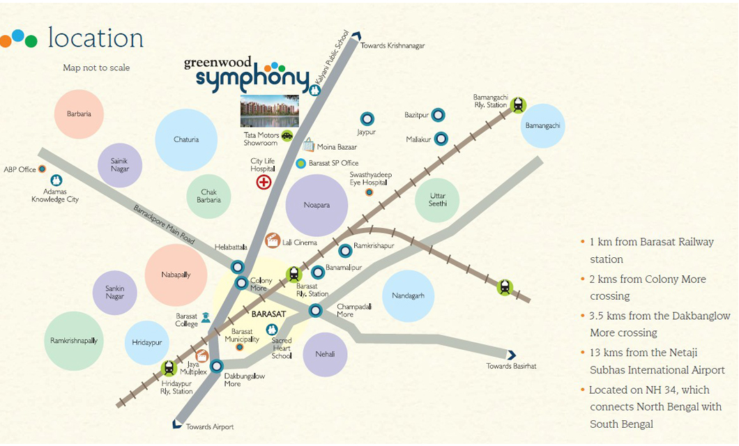 Shrachi Greenwood Symphony Location Map Image