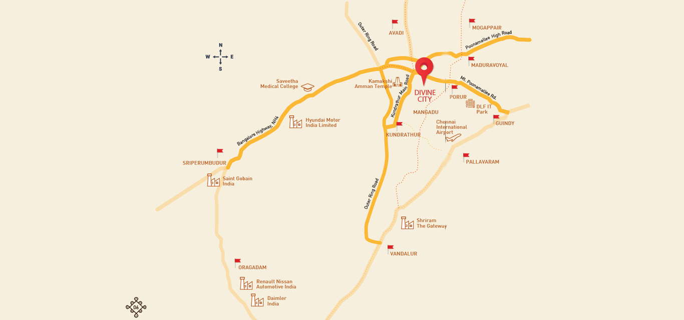 Shriram Divine City Location Map Image