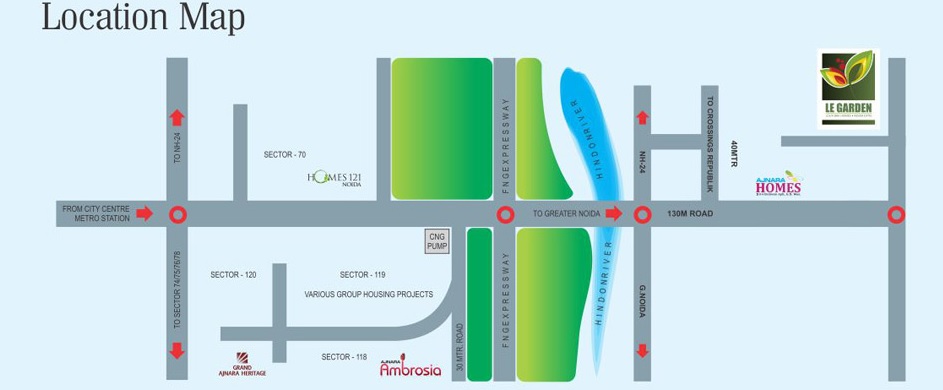 Ajnara Le Garden Location Map Image