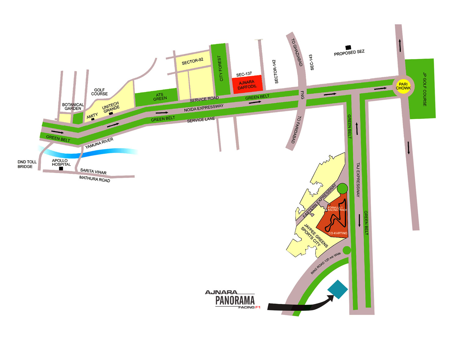 Ajnara Panorama Location Map Image