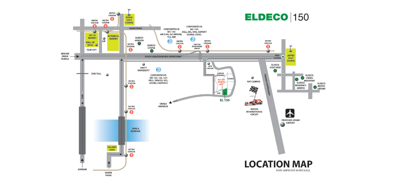 Eldeco Live by the Greens Location Map Image