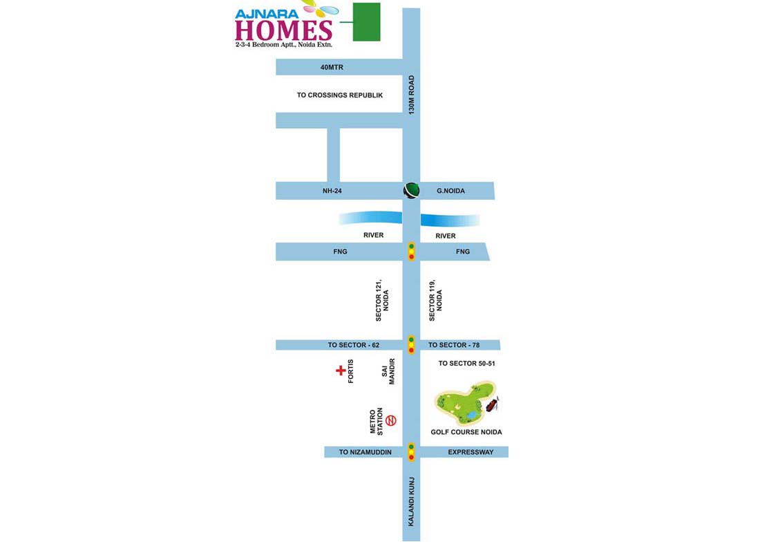 Ajnara Homes Location Map Image
