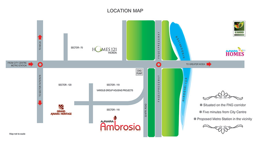 Ajnara Ambrosia Location Map Image