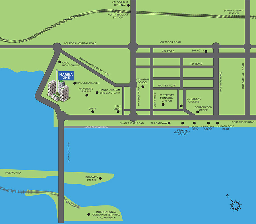 Purva Marina One Location Map Image
