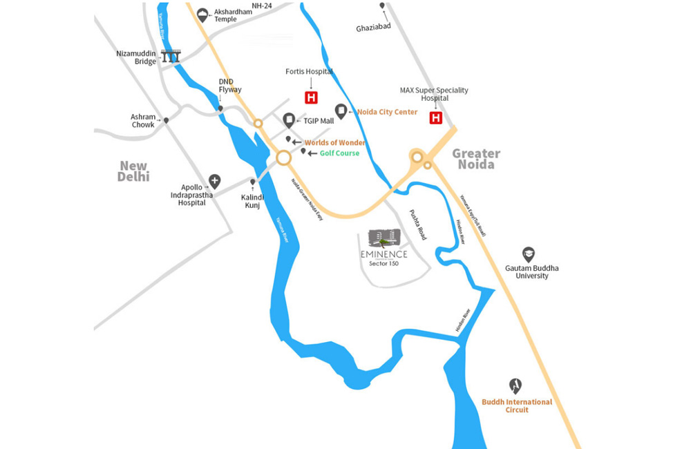 Saha Eminence Location Map Image