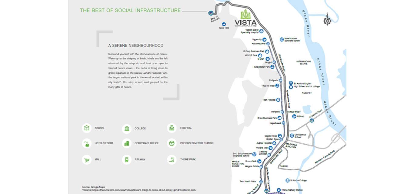 Godrej Vista Thane Location Map Image