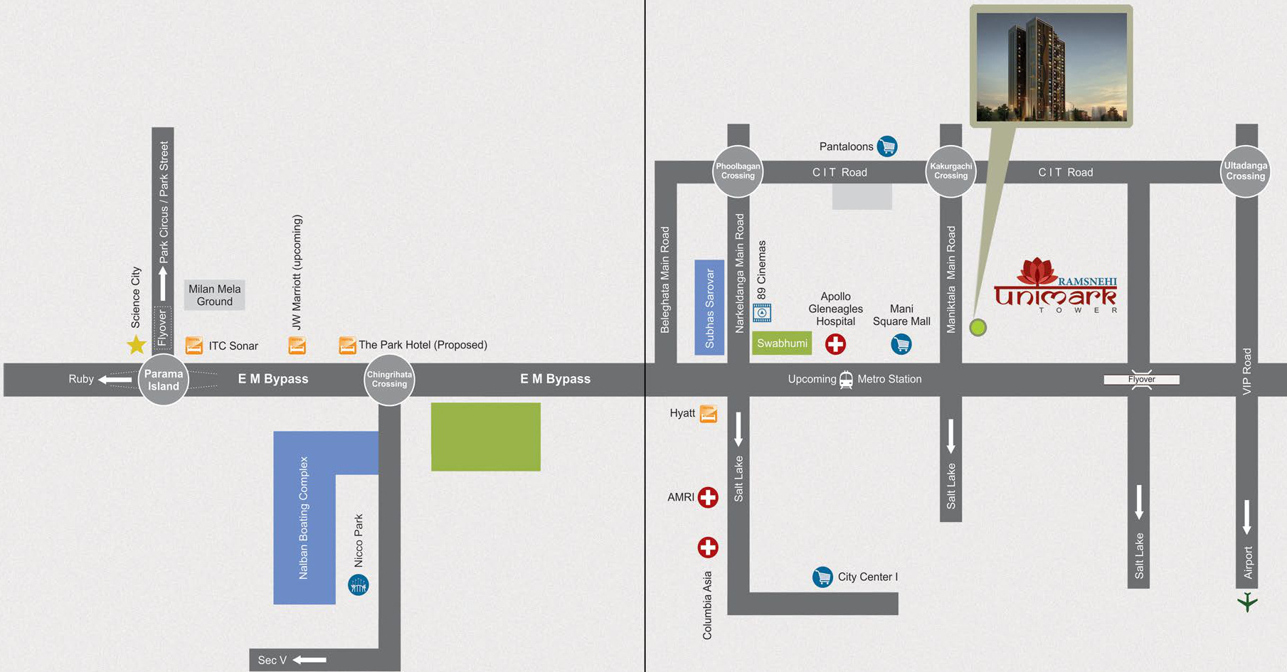 Ramsnehi Unimark Tower Location Map Image