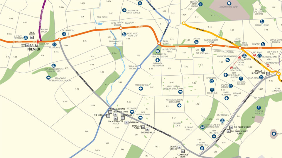 Emaar Palm Premier Location Map Image