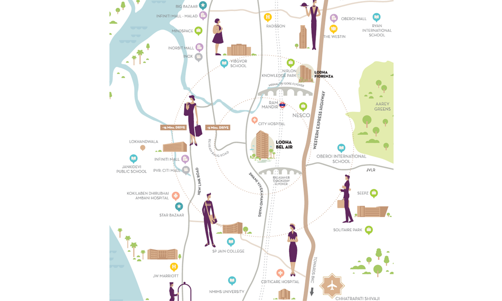 Lodha Bel Air Location Map Image