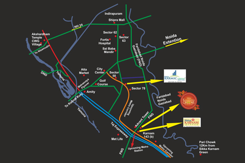 Sikka Karnam Greens Location Map Image