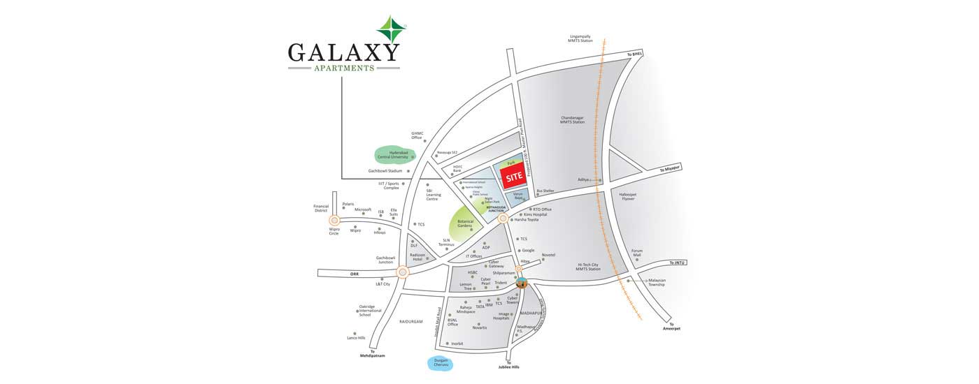 Galaxy Apartments Location Map Image