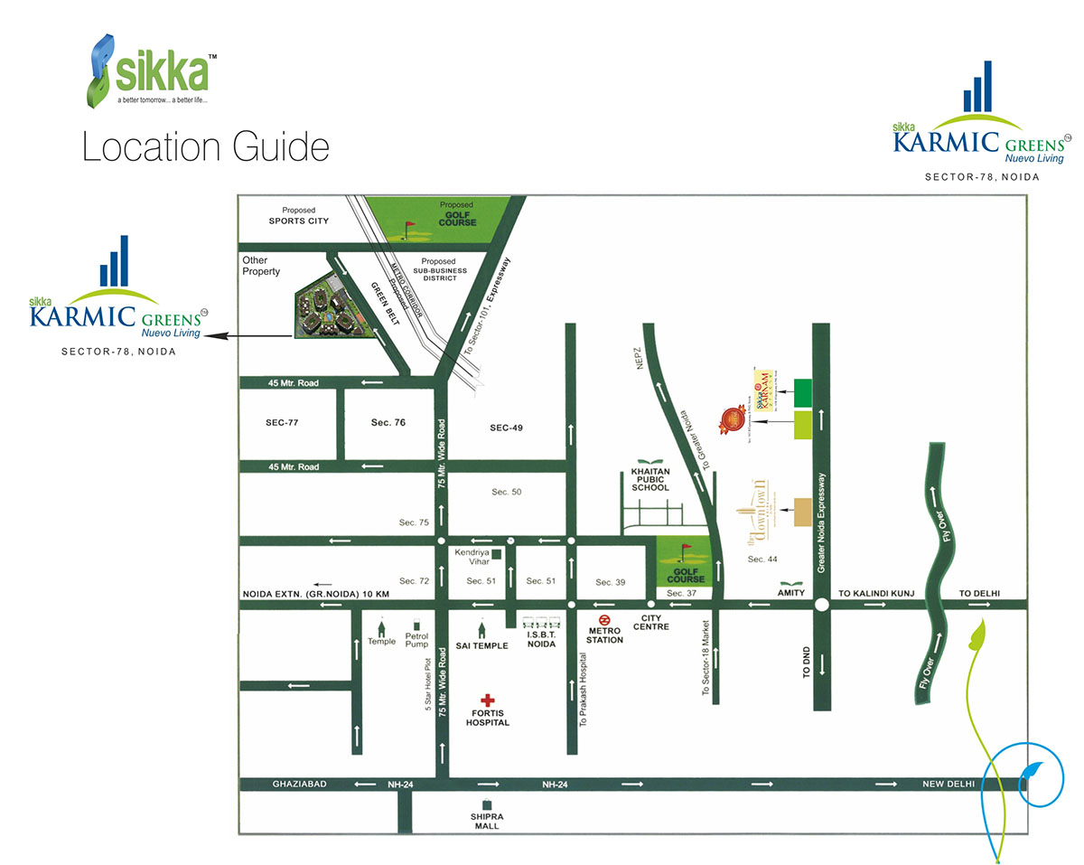 Sikka Karmic Greens Location Map Image