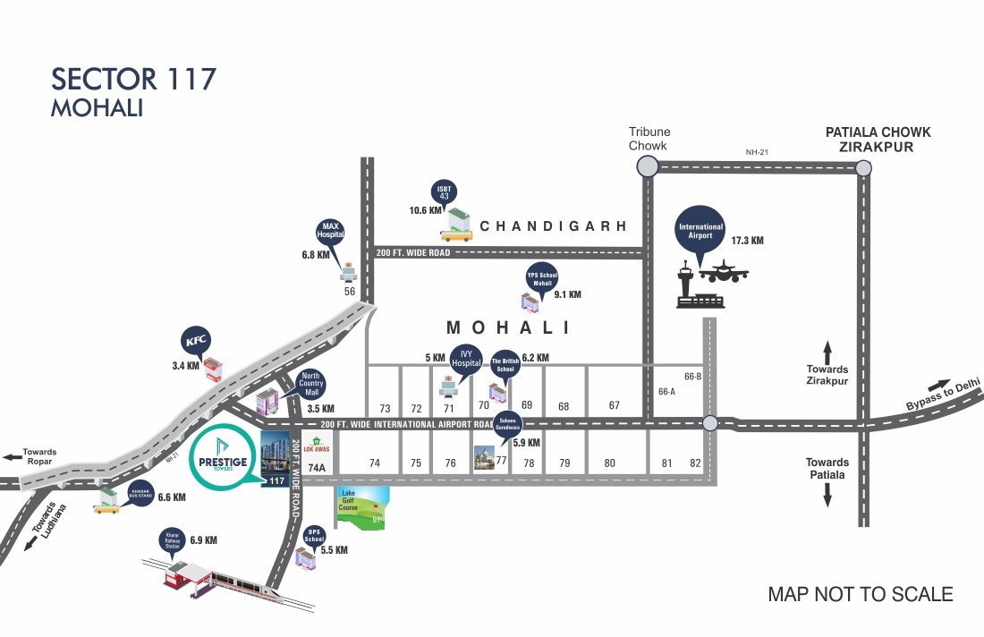 Prestige Towers Location Map Image