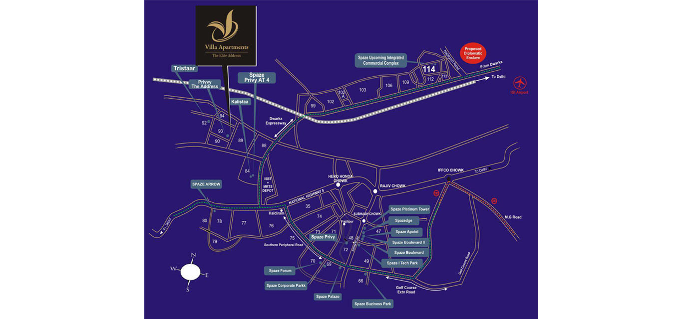 Spaze The Elite Address Location Map Image