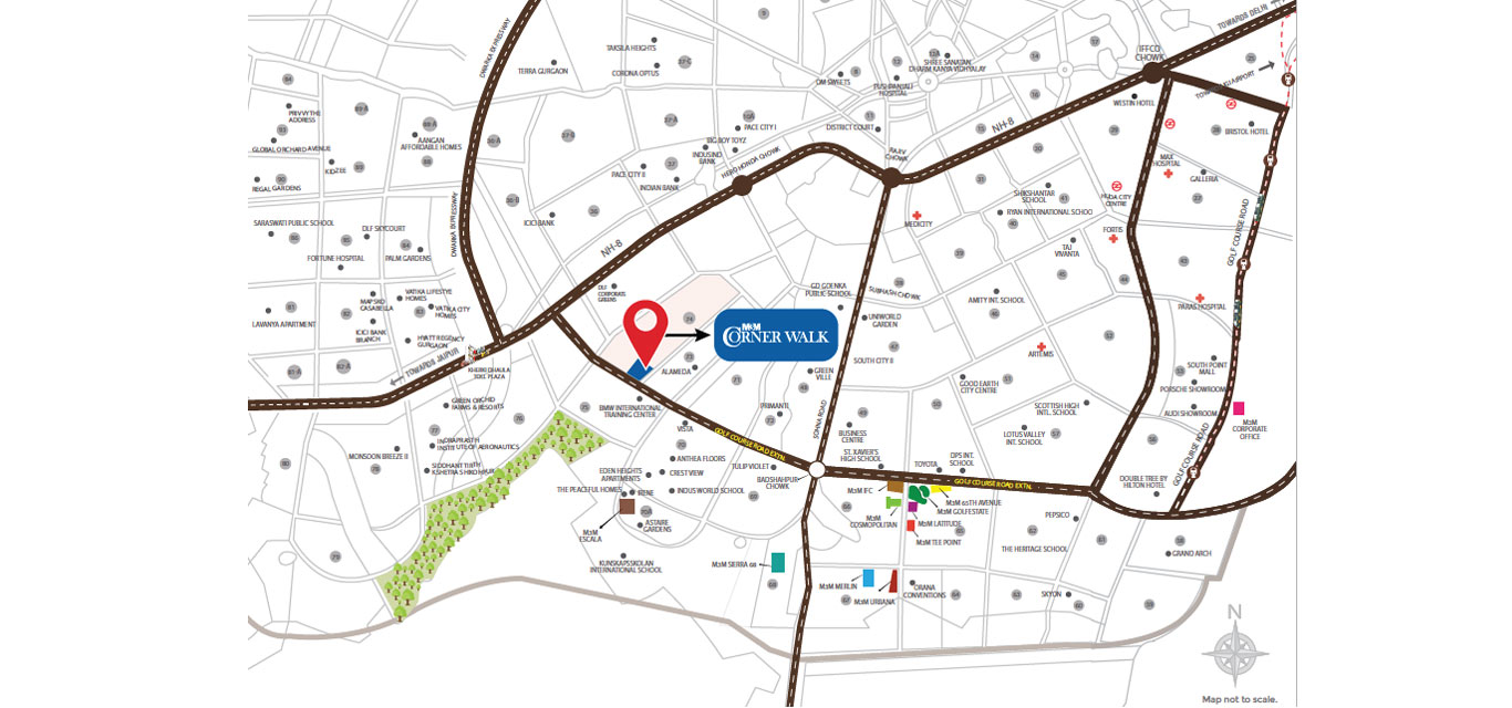 M3M Corner Walk Location Map Image