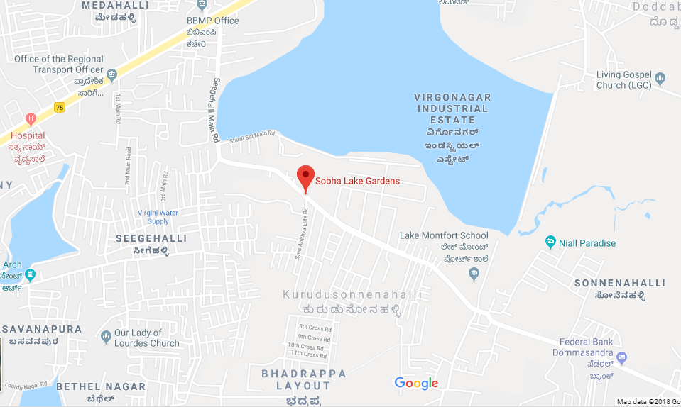 Sobha Lake Gardens Location Map Image