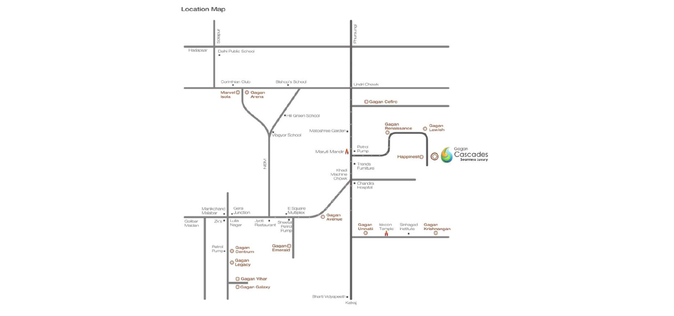 Gagan Cascades Location Map Image