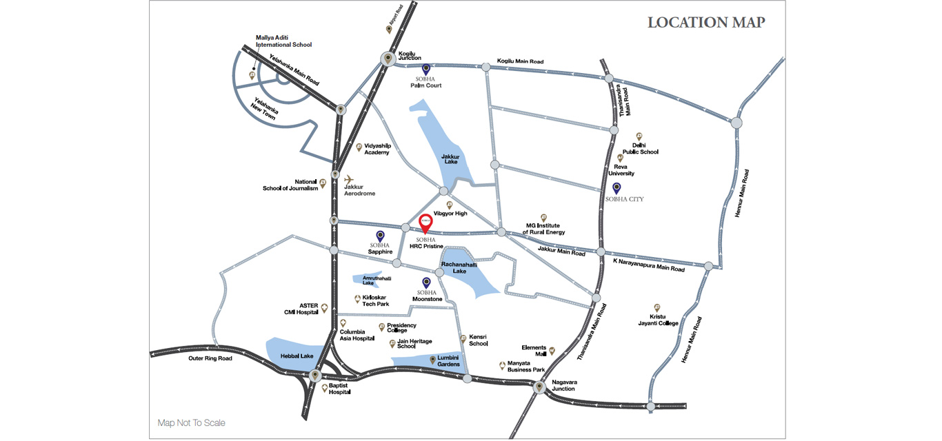 Sobha HRC Pristine Location Map Image