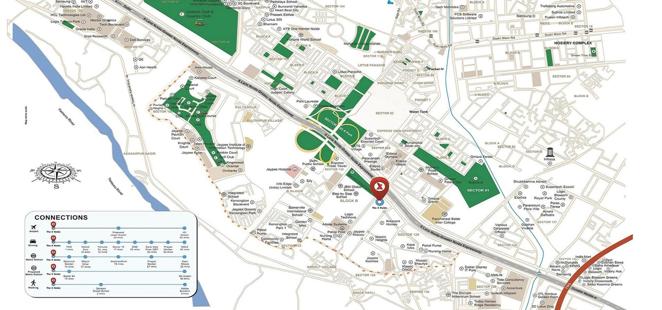 The X Noida Location Map Image
