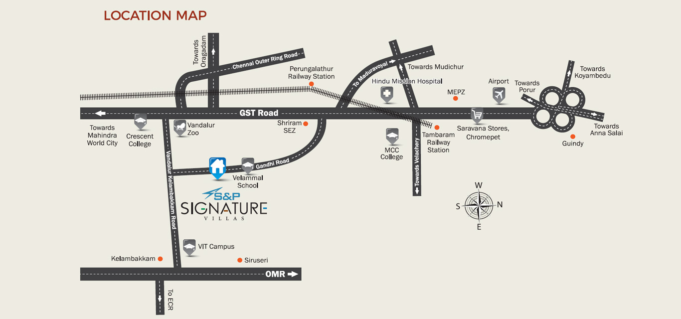 S&P Signature Villas Location Map Image