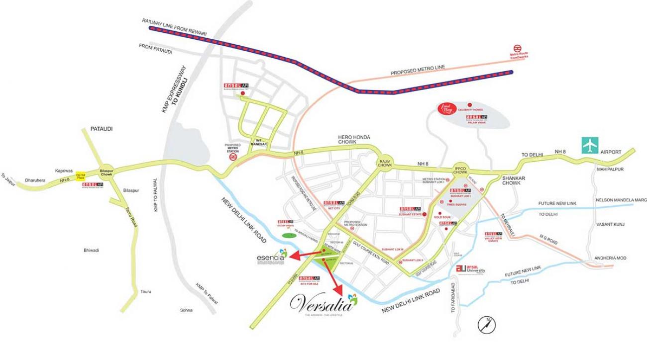 Ansal Versalia Location Map Image
