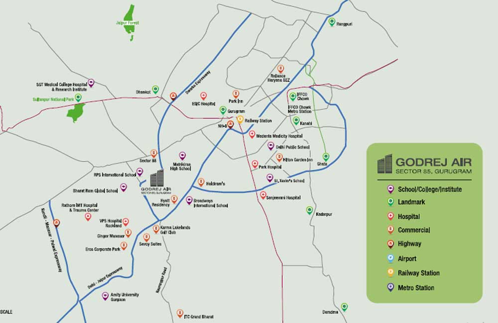 Godrej Air Gurgaon Location Map Image