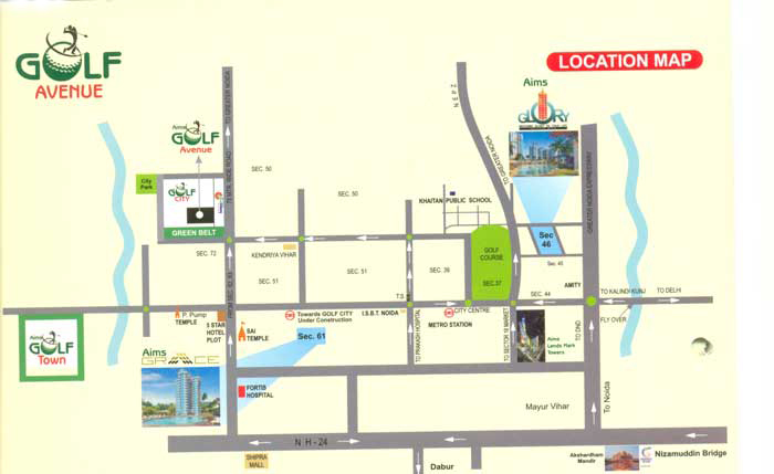 Aims Golf Avenue Location Map Image