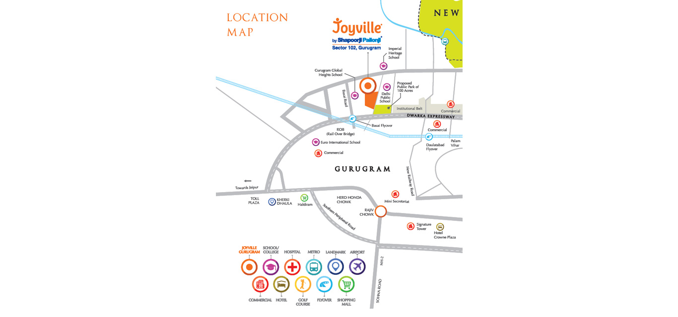 Shapoorji Pallonji Joyville Gurgaon Location Map Image