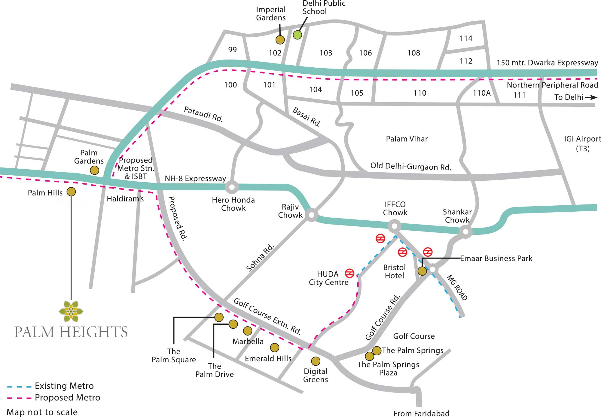 Emaar Palm Heights Location Map Image