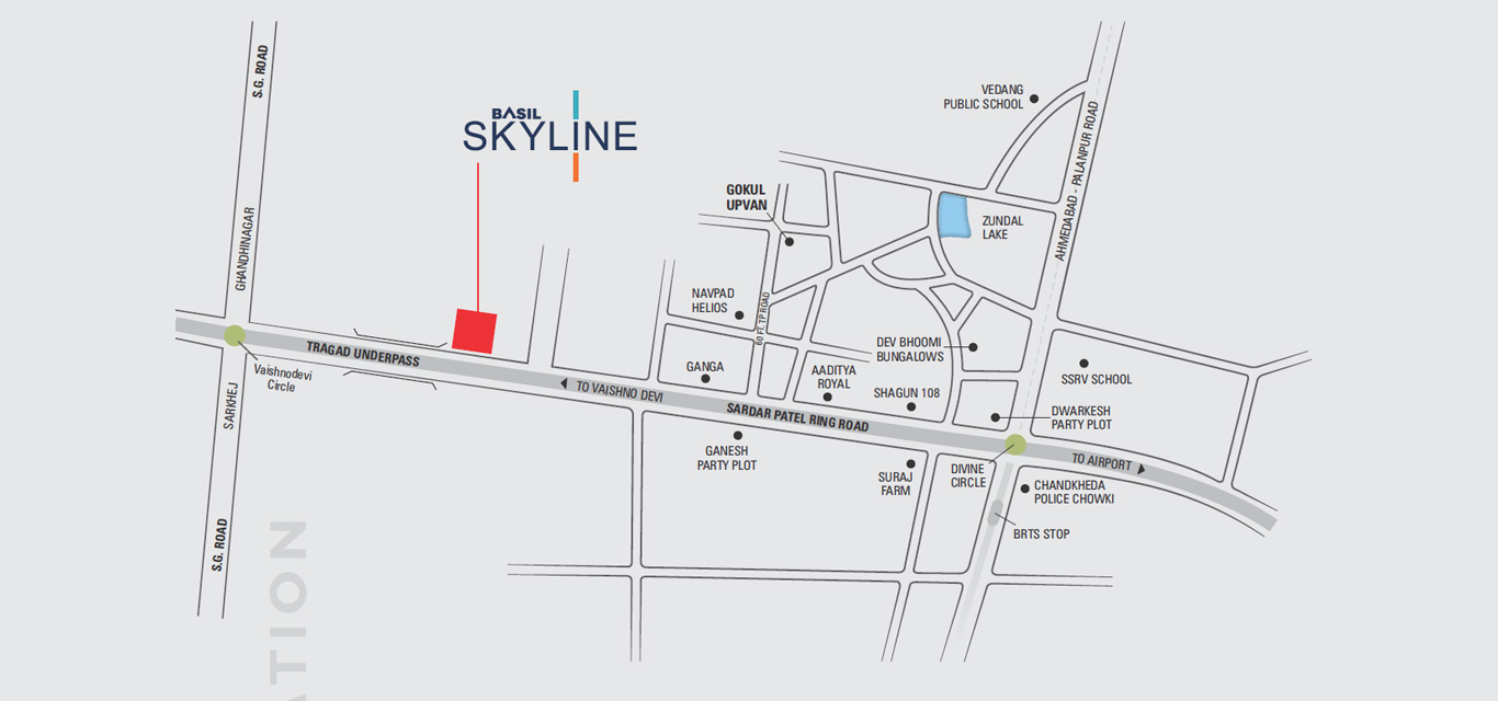 Basil Skyline Location Map Image