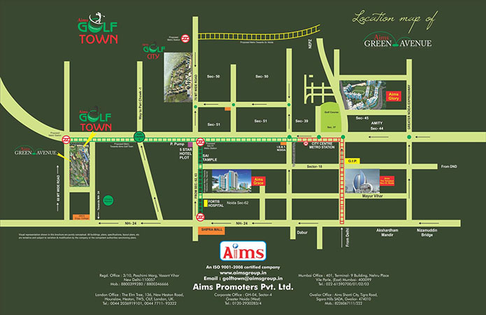 Aims Green Avenue Location Map Image