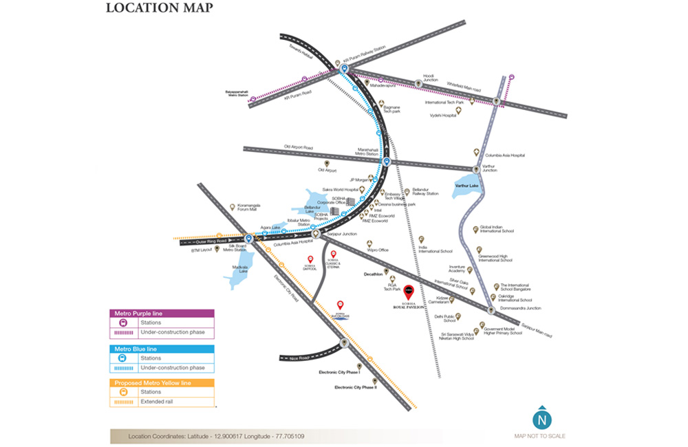 Sobha Royal Pavilion Location Map Image