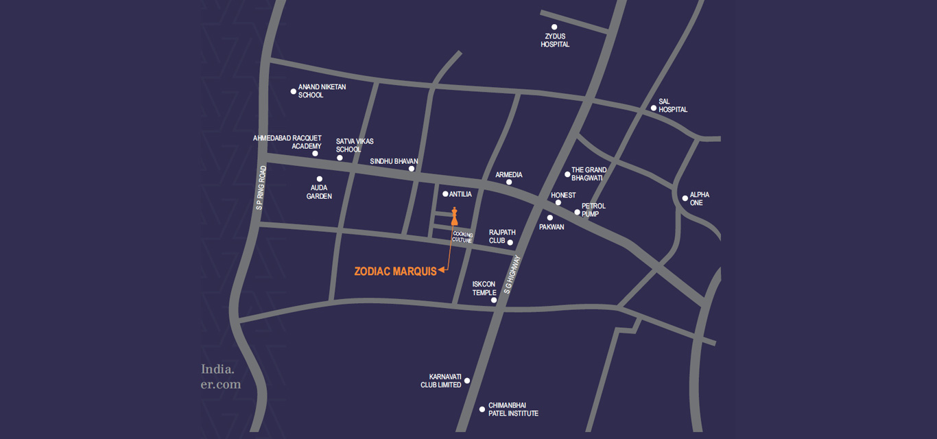 Zodiac Marquis Location Map Image