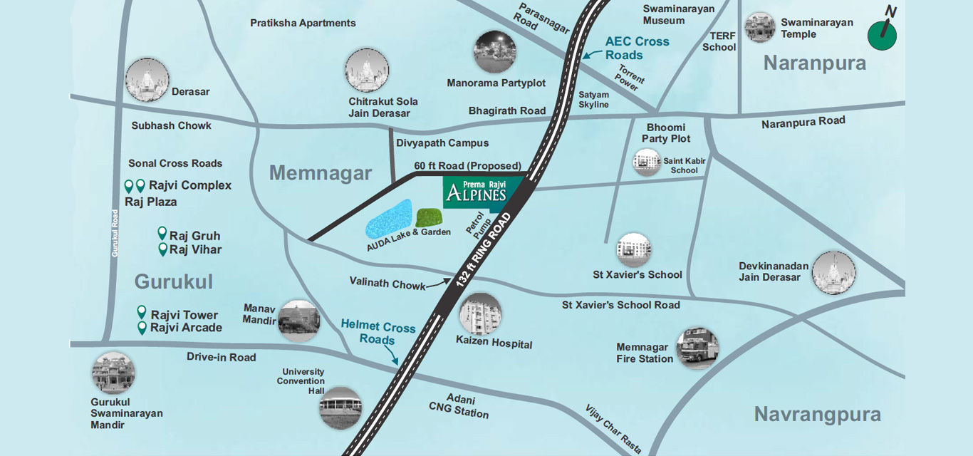 Prerna Rajvi Alpines Location Map Image