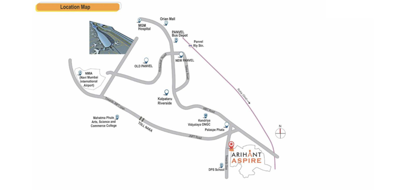 Arihant Aspire Location Map Image