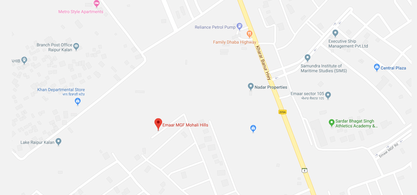 Emaar Mohali Hills Location Map Image