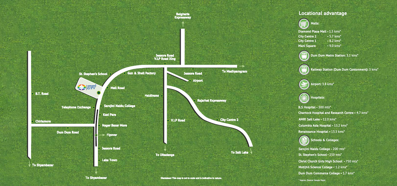 Emami City Location Map Image