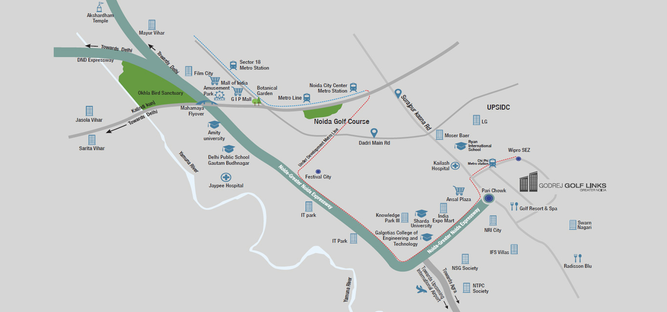 Godrej Golf Links Exquisite Villas Location Map Image