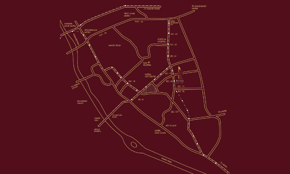 Dasnac Burj Noida Location Map Image