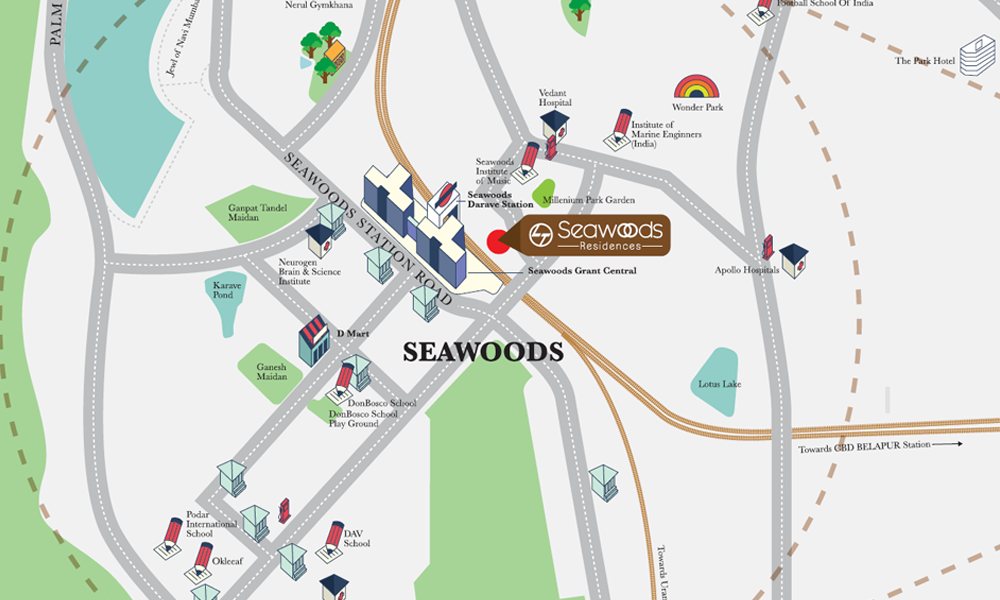 L&T Seawoods Residences Location Map Image