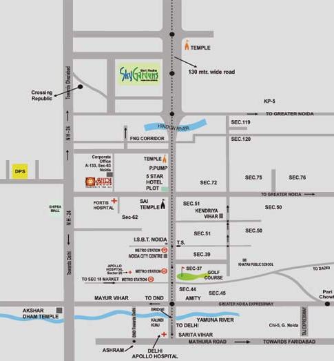 Shri Radha Sky Gardens Location Map Image